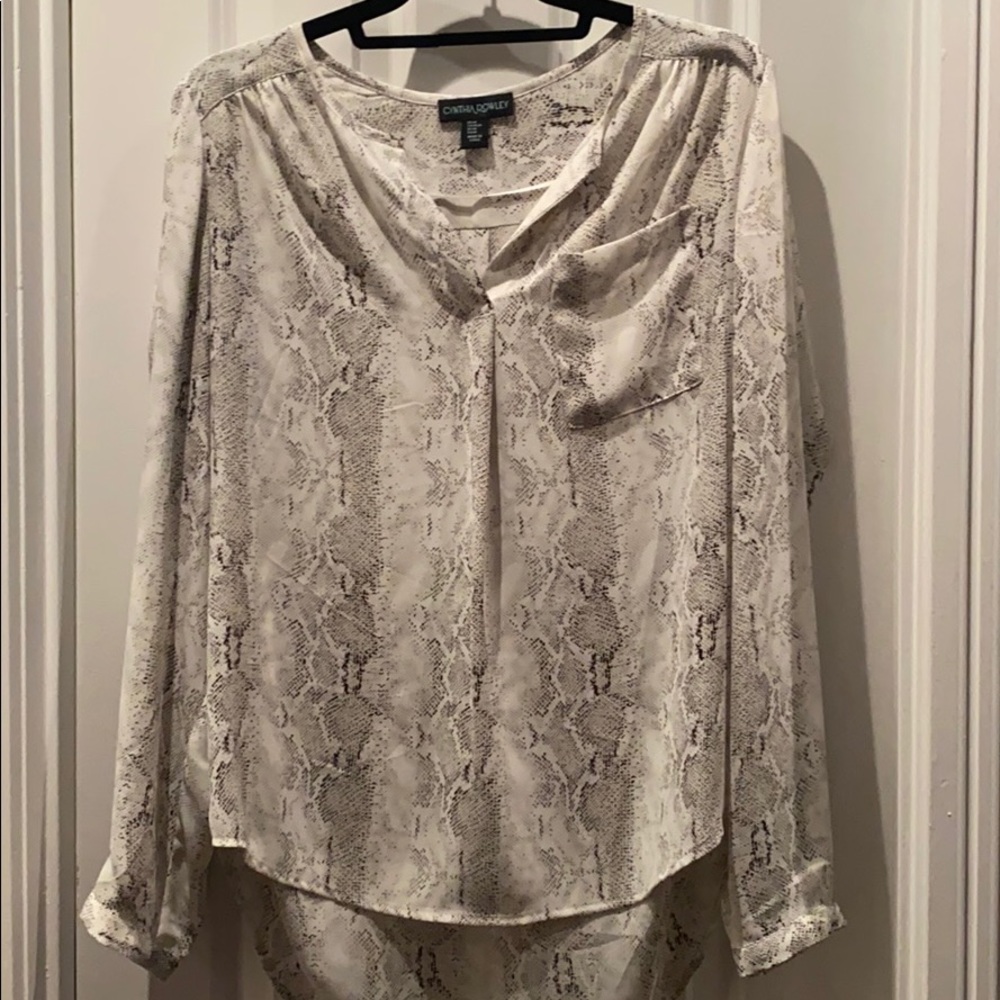 Cynthia Rowley snakeskin pattern blouse